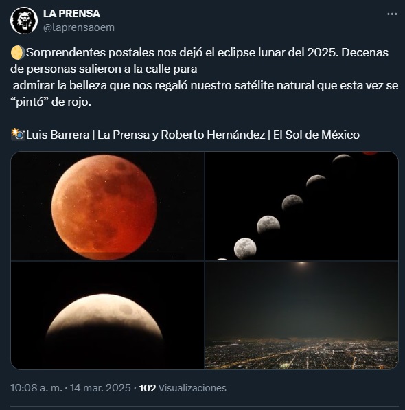 Eclipse lunar 2025: estas fueron las mejores fotos de la luna de sangre