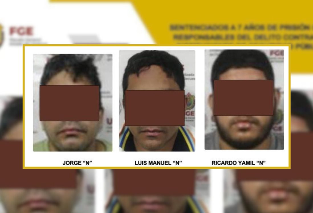 Sentencian a 7 años de cárcel a 3 hombres por delitos contra policías en Boca del Río, Veracruz