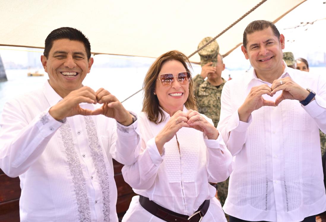 Visitan Rocío Nahle y gobernadores de Puebla y Oaxaca el fuerte de San Juan de Ulúa