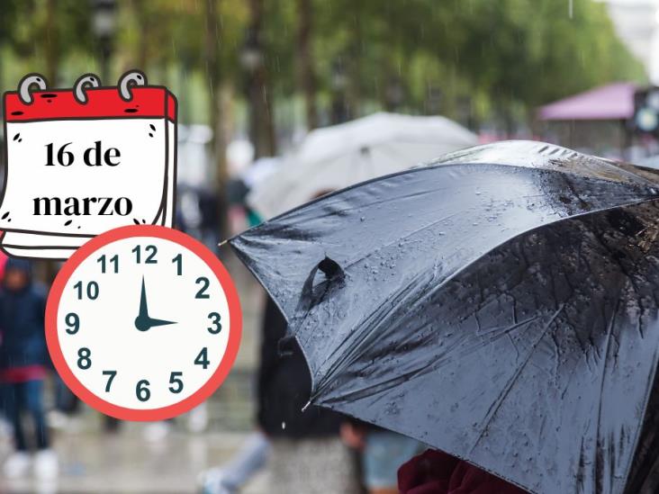 ¿A qué hora lloverá en Xalapa este domingo 16 de marzo?