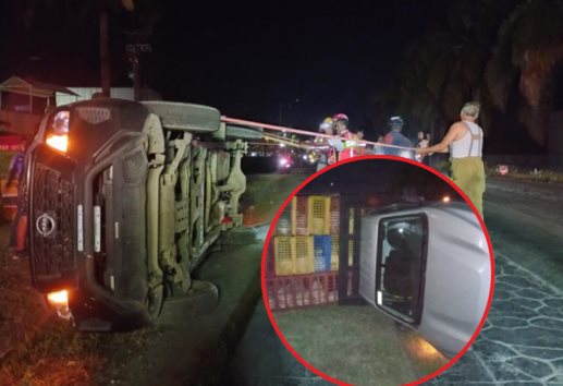 ¡Se salió del camino! vuelca camioneta en la carretera Fortín-Huatusco (+Video)