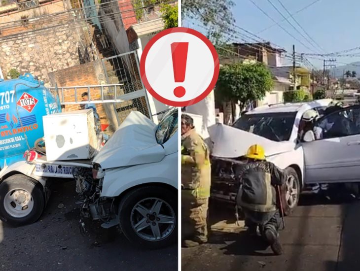 Chocan camión de carga y camioneta en Córdoba; adulto mayor resulta lesionado