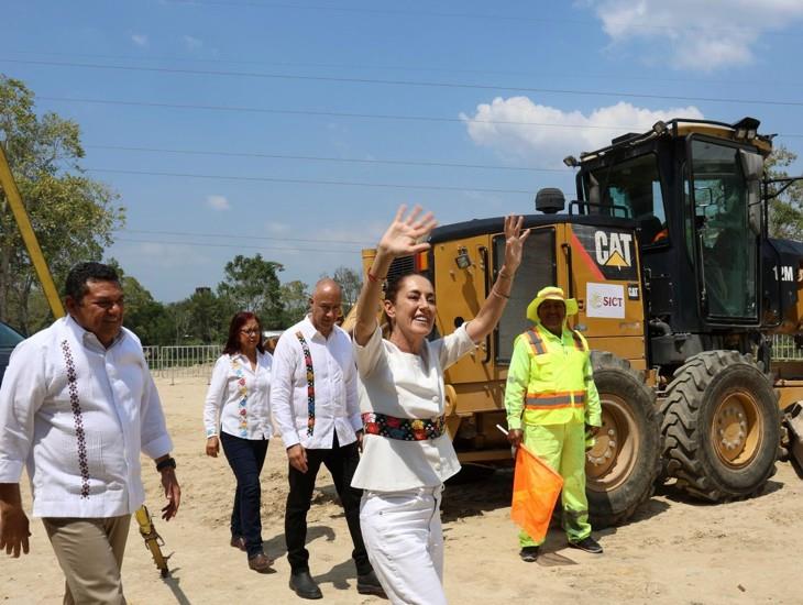 En Tabasco, Claudia Sheinbaum encabeza inicio de obras para la carretera Macuspana-Escárcega (+Video)