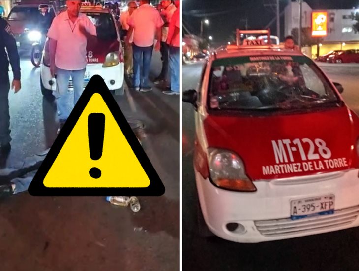 Hombre es atropellado por un taxi y resulta lesionado en Martínez de la Torre