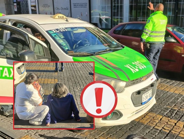 En plena mañana, mujer es atropellada por un taxi en el centro de Xalapa