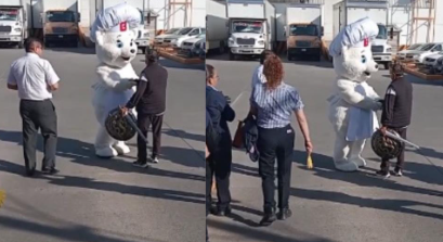 El Osito Bimbo se hace viral tras una conmovedora despedida de jubilación a trabajador 