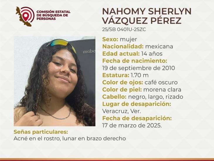 Buscan a Nahomy Sherlyn de 14 años, desapareció hace 2 días en el puerto de Veracruz