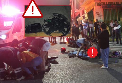 Cobarde taxista arrolla a motociclistas en Mariano Escobedo