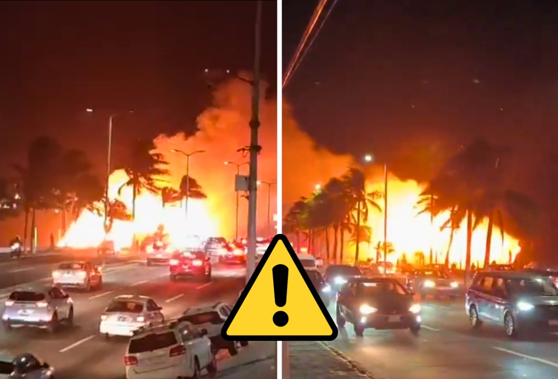 Incendio en palapa restaurante de Boca del Río moviliza a cuerpos de emergencia