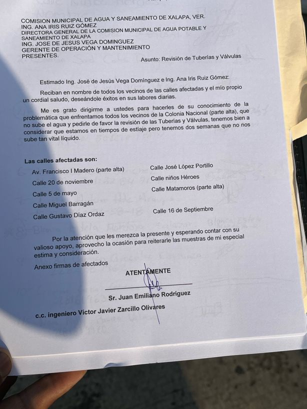 Reclaman falta de agua en la colonia Nacional en Xalapa, desde hace un mes 