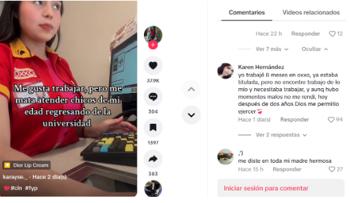 Ella es la cajera de Oxxo se viralizó tras compartir un video por trabajar y no poder estudiar 