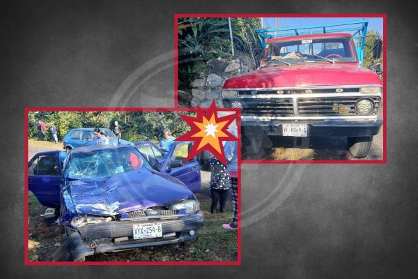 Violento choque en Calcahualco deja 5 personas heridas