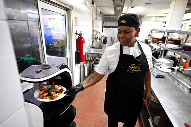 Conoce a Tilingo, el robot mesero que atiende en restaurante de Boca del Río | VIDEO