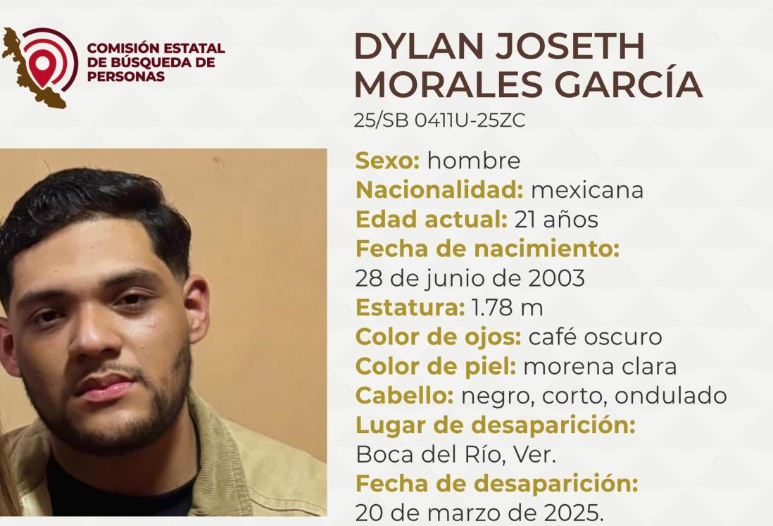 Desaparece en Boca del Río el joven Dylan Joseth Morales García