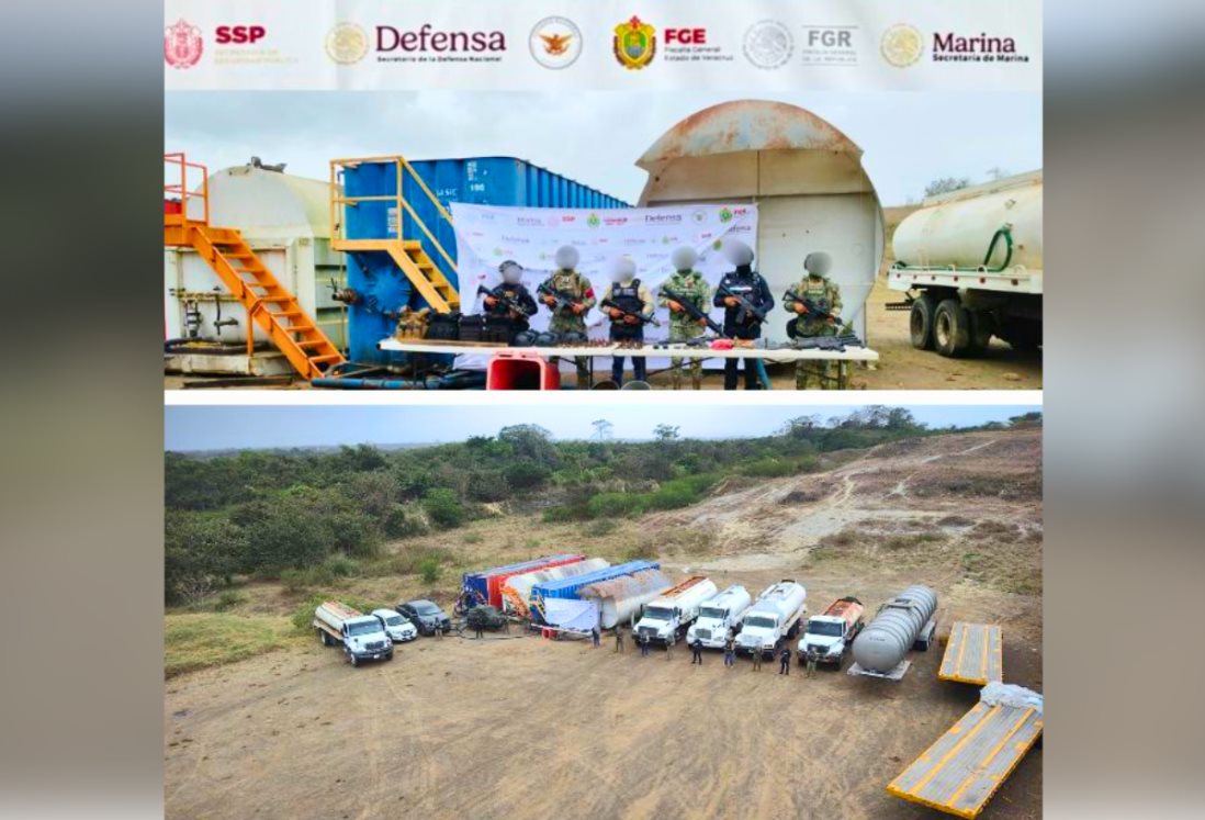 Autoridades aseguran vehículos, armamento y equipo táctico en operativo en Tuxpan