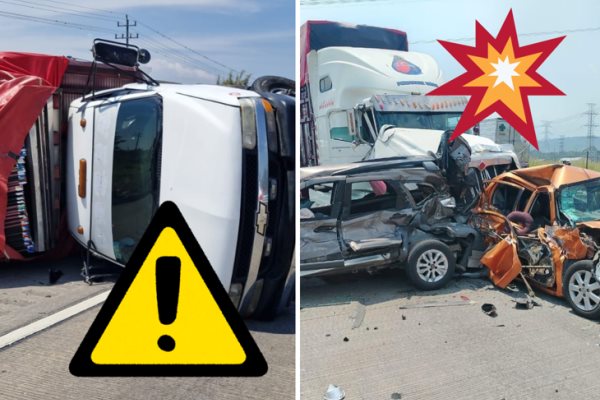 ¡Accidente en cadena! Carambola y volcadura colapsan la autopista Orizaba-Córdoba