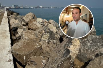Avanza en tiempo y forma la colocación del muro de piedra del bulevar de Boca del Río: alcalde | VIDEO
