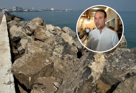 Avanza en tiempo y forma la colocación del muro de piedra del bulevar de Boca del Río: alcalde | VIDEO