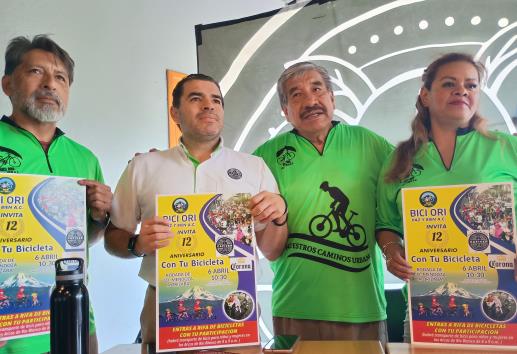 En Orizaba, alistan rodada por los 12 años de Bici Ori Paz y Bien