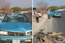 Motociclista se estrella contra un auto en Cuitláhuac; fue trasladado a un hospital
