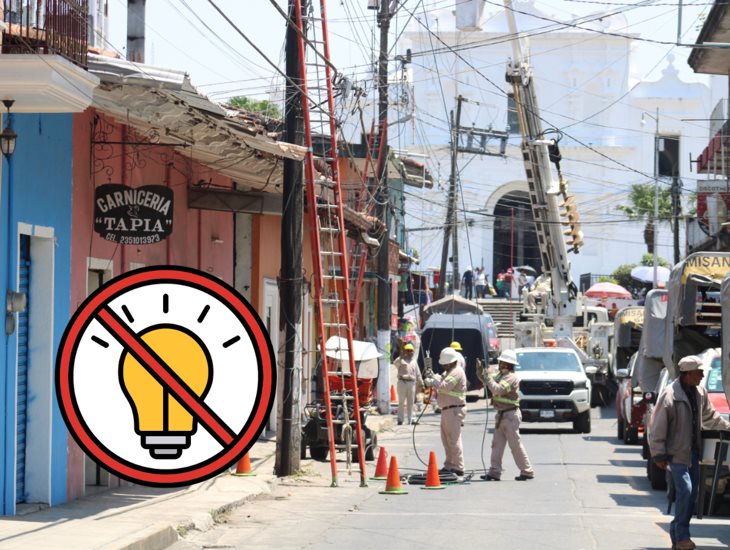 Trabajos de CFE dejaron sin luz al centro de Misantla por varias horas