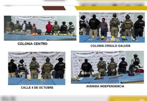Tras cateos en Coscomatepec, detienen a seis y aseguran droga y casquillos