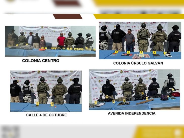 Tras cateos en Coscomatepec, detienen a seis y aseguran droga y casquillos