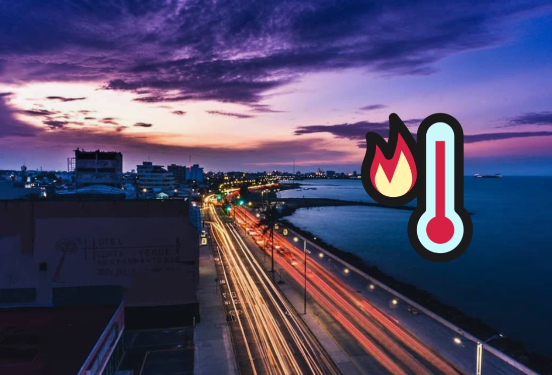 Ola de calor provoca noche sofocante en Veracruz con sensación térmica de 30°