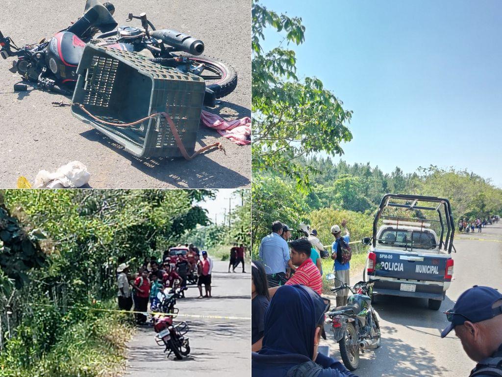 Trágico choque de motos en carretera Las Choapas-Ocozocoautla; un muerto y tres lesionados