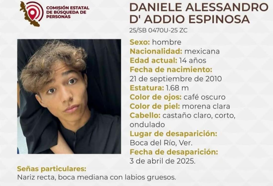 Danielle Alessandro estudiante de 14 años desaparece en Boca del Río