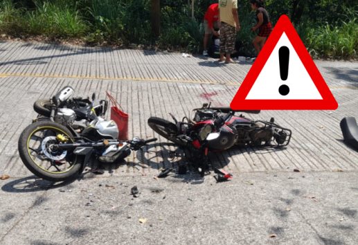 Motocicletas se dan de frente en el camino Coetzala-Zongolica; tres lesionados