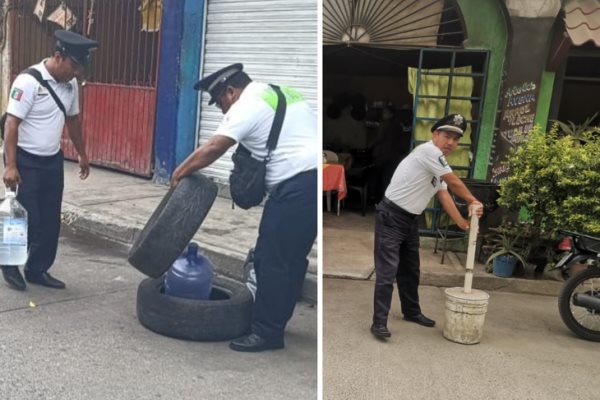 Continúa retiro de objetos aparta lugares en las calles de Poza Rica