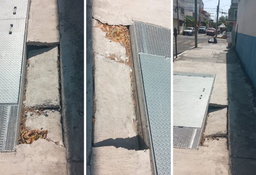 Advierten de peligrosas banquetas en el Centro de la ciudad de Veracruz