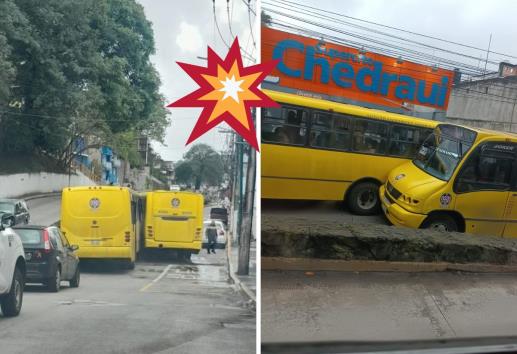 ¿Iban compitiendo? Chocan autobuses en avenida Rébsamen de Xalapa