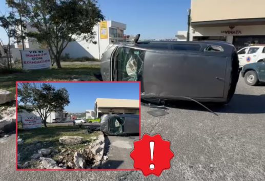 ¡Perdió del control! menor de 16 años vuelca auto en Monte Magno en Xalapa  (+VIDEO)