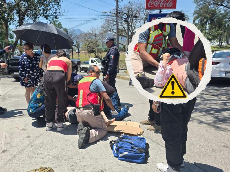 Choque de motos en Fortín; responsable escapa y deja a una mujer herida