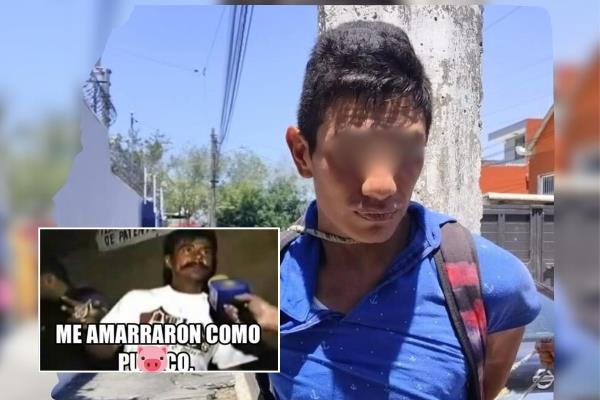 Frustran robo y amarran a ladrón a un poste; pasó en Xalapa