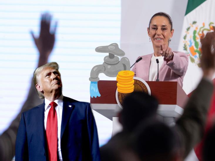 Responde Sheinbaum a amenaza de aranceles de Trump por presunta falta de pago de agua