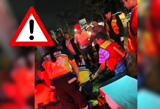 Cae joven de camioneta en movimiento sobre la carretera Fortín-Huatusco; está grave