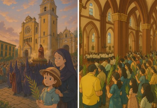 Así se vería Semana Santa en Xalapa al estilo Studio Ghibli, ¿te lo imaginabas? 
