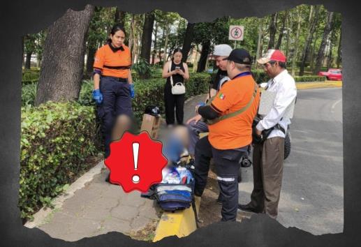 Motociclista derrapa en avenida Ruiz Cortines de Xalapa