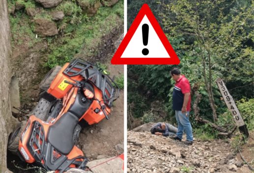 Hombre cae con todo y cuatrimoto a tragatormenta en Rafael Lucio