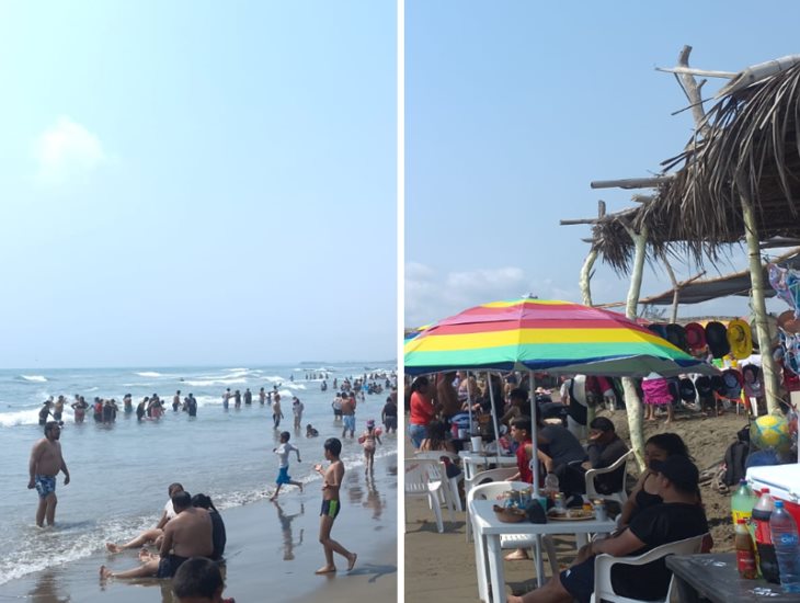 Continúa afluencia de turistas en playas de Veracruz; siguen abarrotadas 