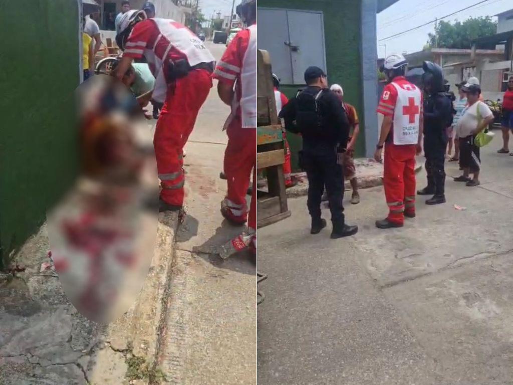 Hombre con grave herida movilizó a cuerpos de rescate y auxilio en Minatitlán