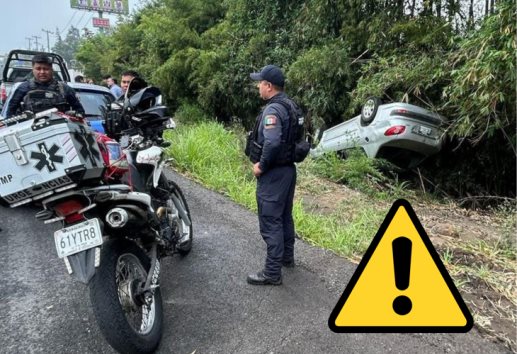 Menor de edad al volante protagoniza aparatosa volcadura en El Lencero
