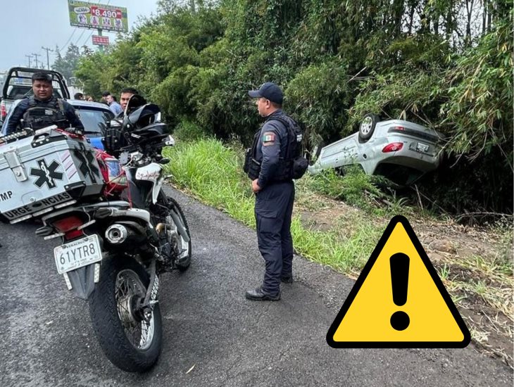 Menor de edad al volante protagoniza aparatosa volcadura en El Lencero