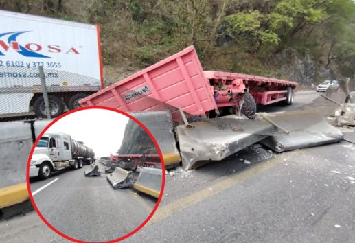Se desengancha remolque de tráiler en la autopista Puebla-Orizaba