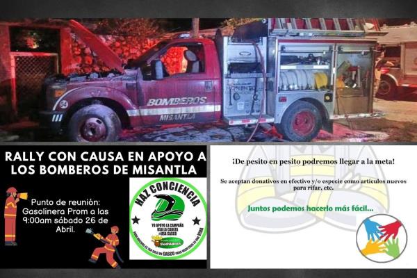 Arman colecta y rally para apoyar a bomberos de Misantla tras incendio de unidad