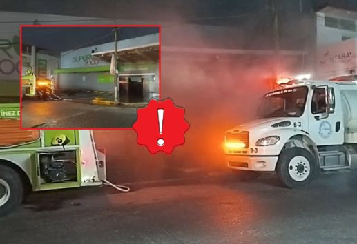 Se registra incendio en supermercado de Martínez de la Torre 