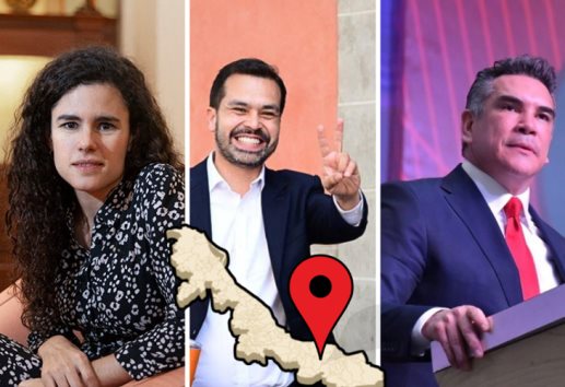 Luisa María Alcalde, Álvarez Maynez y Alito Moreno en arranque de campañas en Veracruz